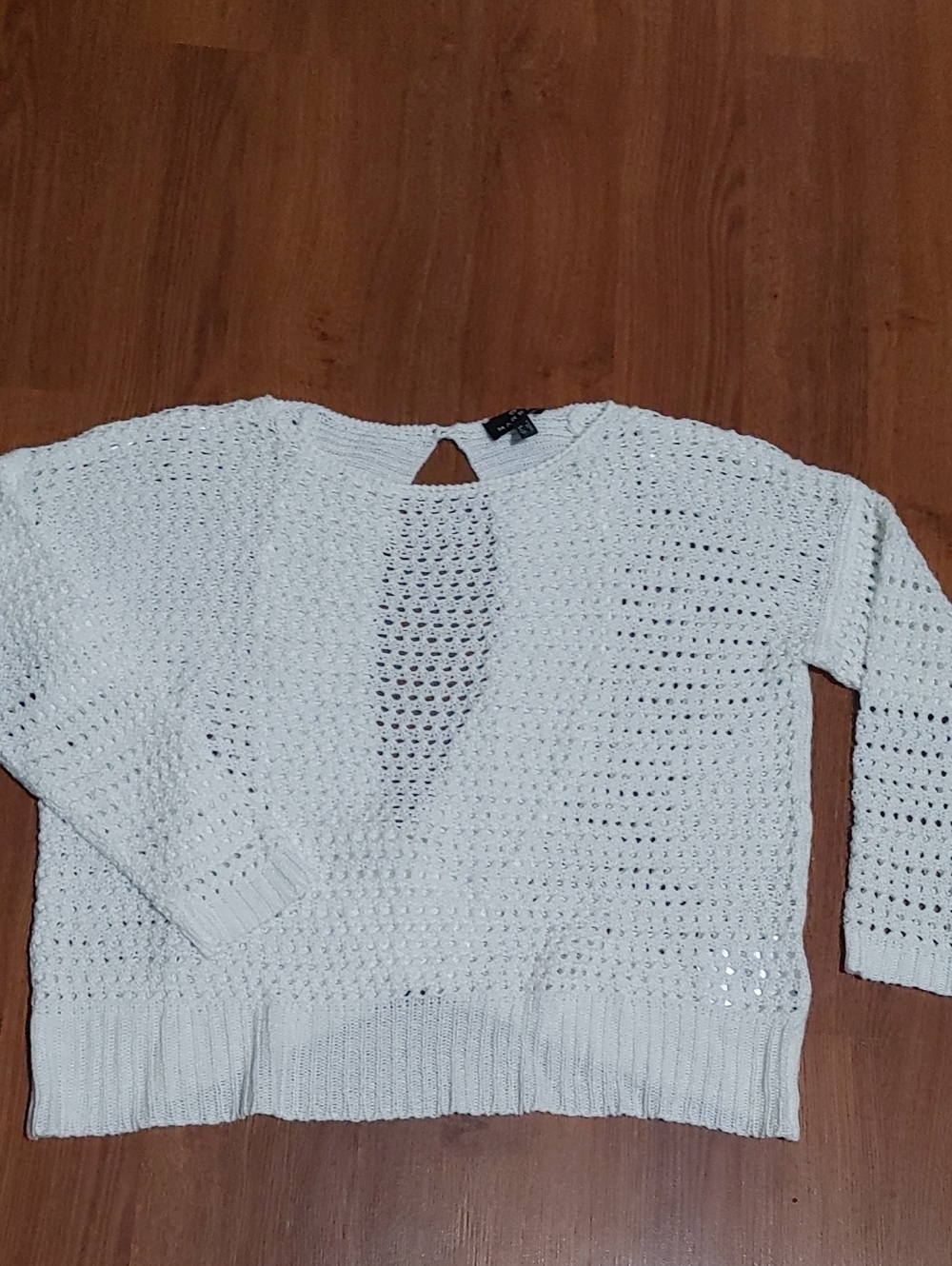 MARBLE White Open Back Knit Sweater Sz LG